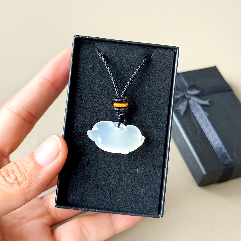 Natural White Agate Little Flying Pig Hand-Carved Pendant